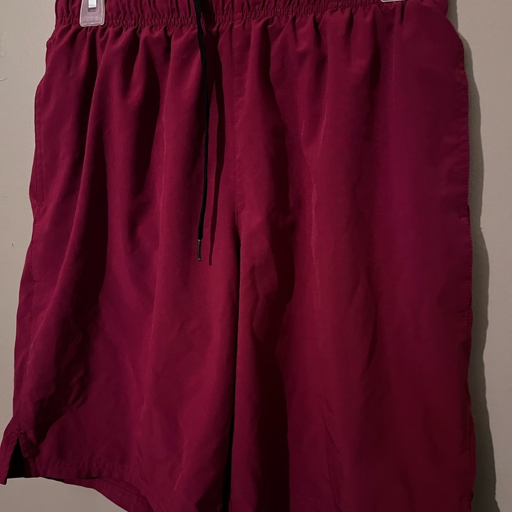 Nike Red Athletic Shorts Elastic Waistband